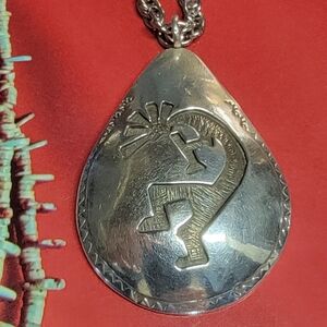 Vintage Navajo Sterling Silver J. Yellowhorse Kokopelli Pendant